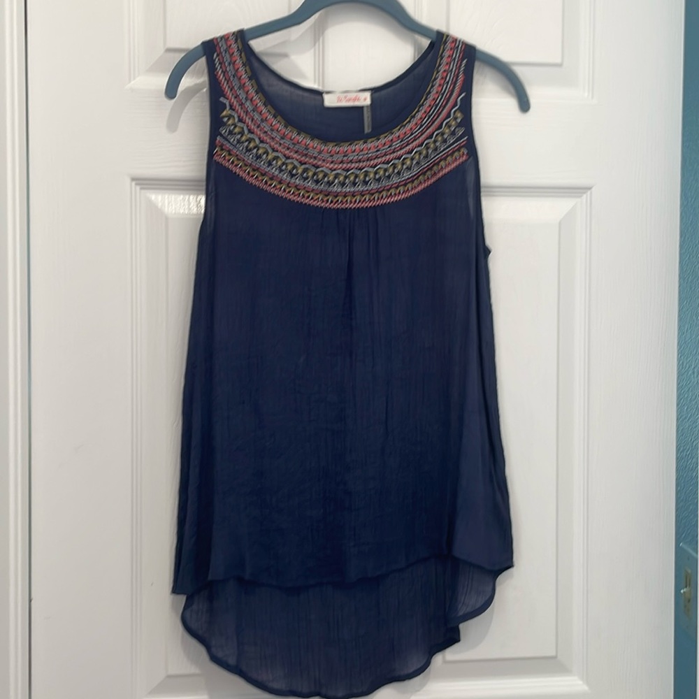 Le Sample embroidered Tank Top